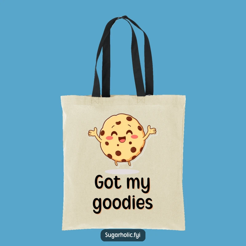 Funny Cookie Dance Tote Bag: Chic Chocolate Chip Character Carry-All, Perfect Funny Gift