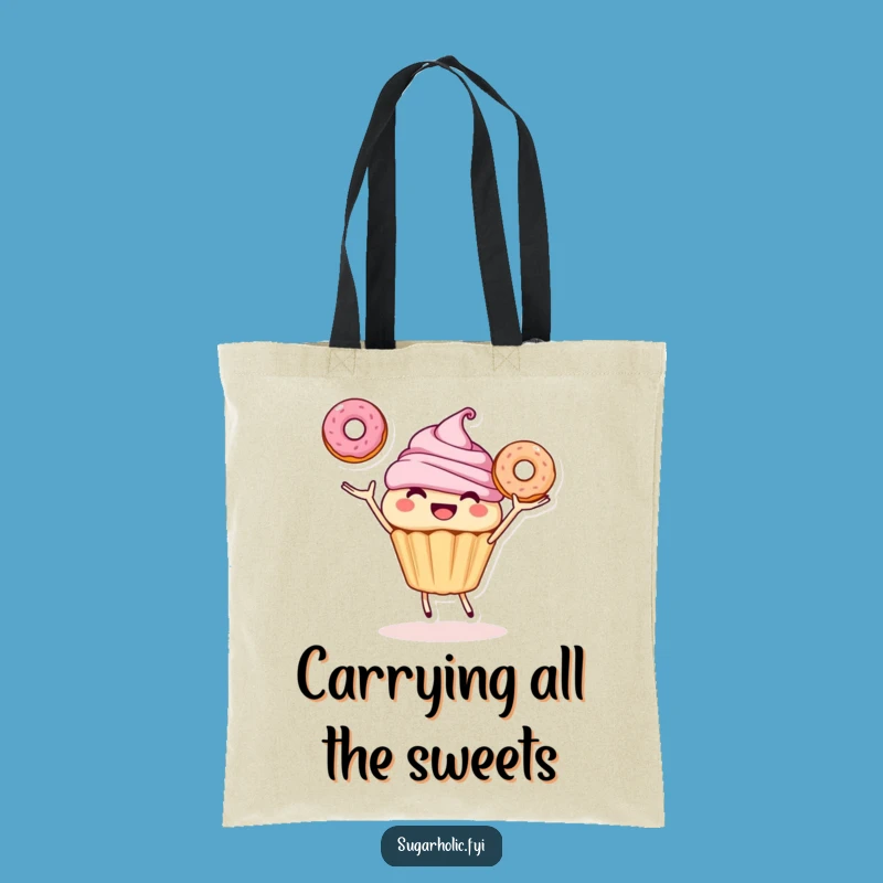 Funny Cupcake Donut Juggling Tote Bag: Carry Your Sweetness!