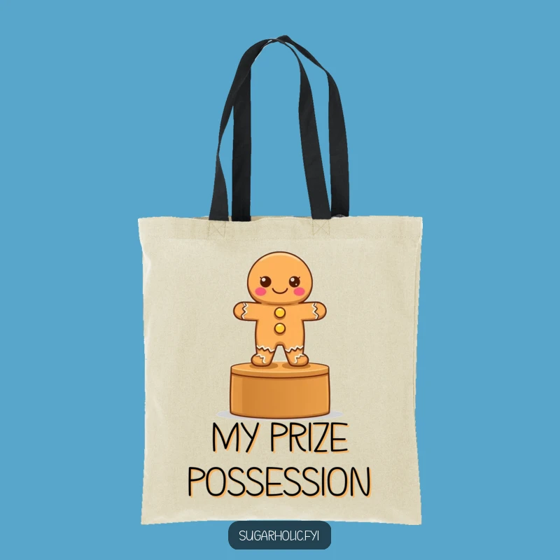 Funny Gingerbread Podium Tote Bag - Proud Cookie Winner Accessory, Gift