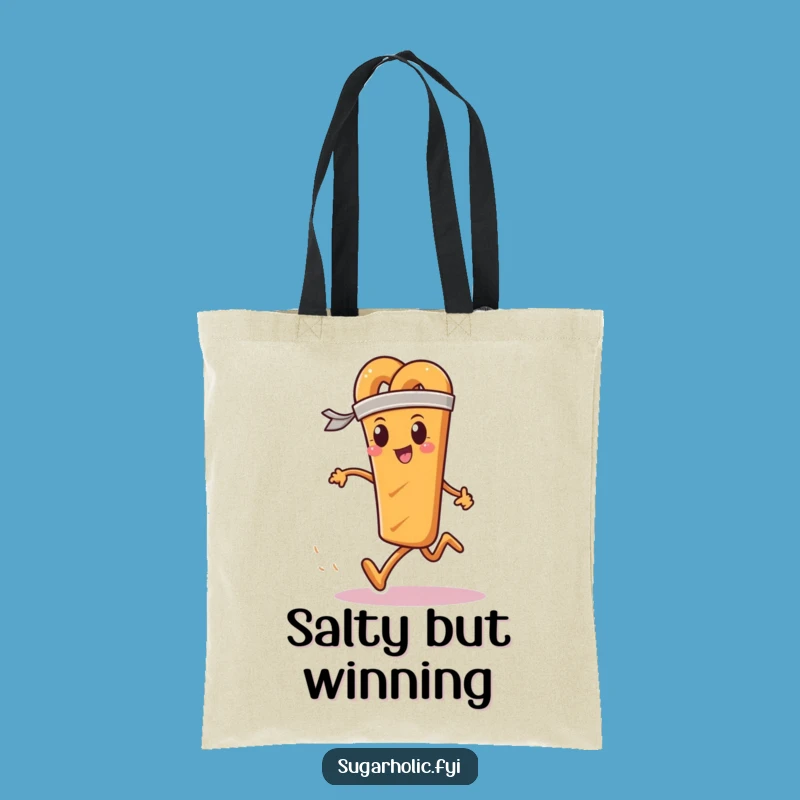 Funny Pretzel Race Tote Bag - Determined Runner Accessory, Gift Idea