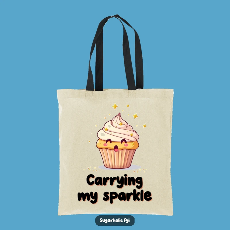 Funny Surprised Cupcake Tote Bag - Carry Glitter Star Joy, Perfect Funny Gift