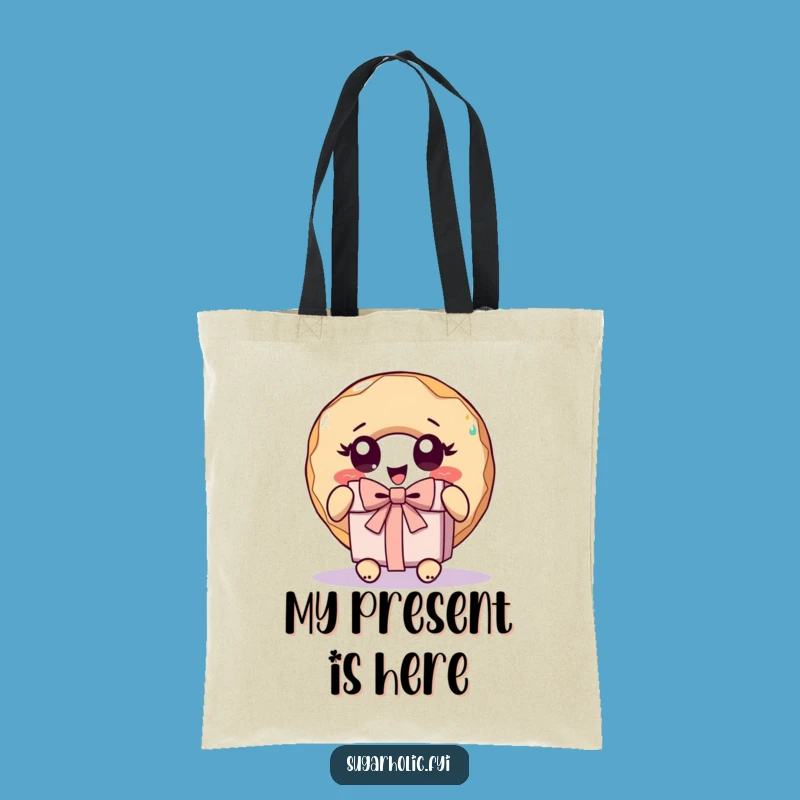 Funny Donut Unwrap Present Tote Bag - Carry Your Excitement!
