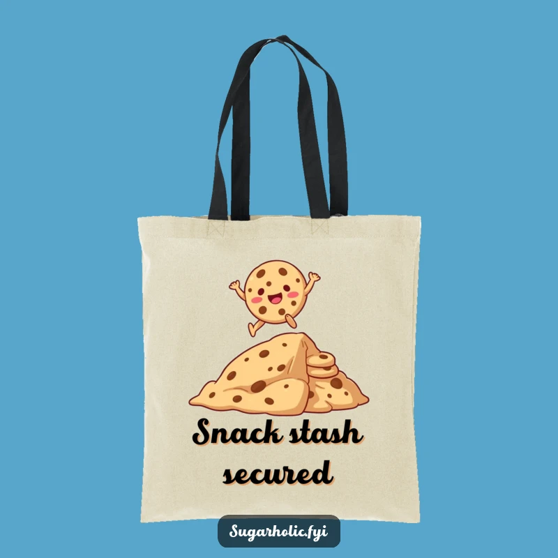 Funny Giggling Cookie Tote Bag - Whimsical Cartoon Cookie Carryall Gift